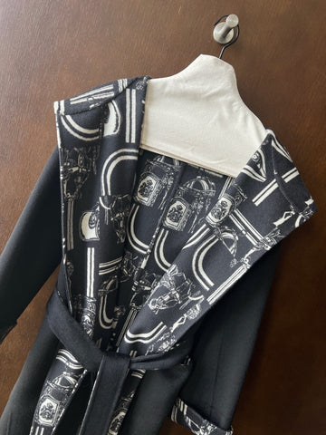 HERMES 25S REVERSIBLE LONG HOODED COAT 049