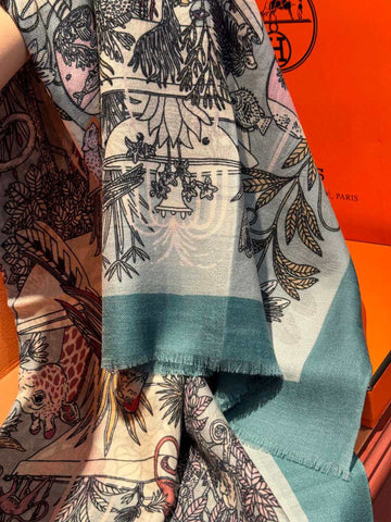 HERMES 25S SCARF 200 IN CASHMERE SILK 732071