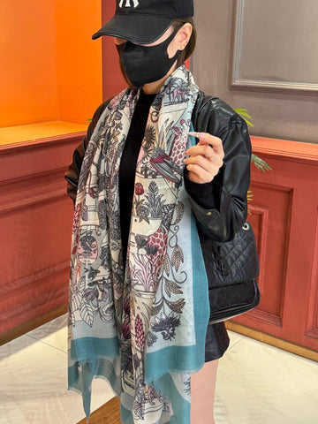 HERMES 25S SCARF 200 IN CASHMERE SILK 732071