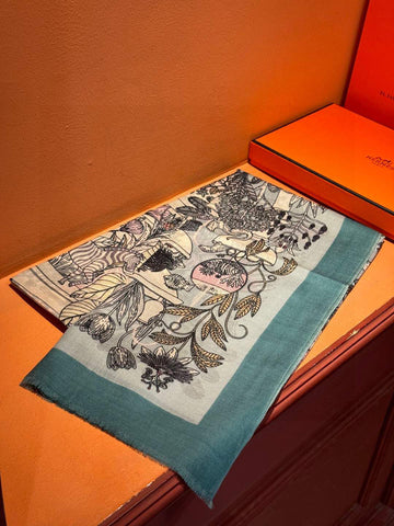 HERMES 25S SCARF 200 IN CASHMERE SILK 732071