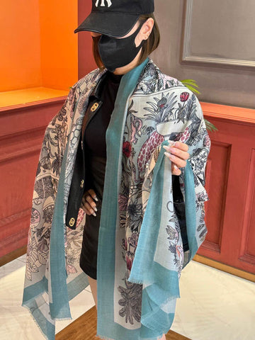 HERMES 25S SCARF 200 IN CASHMERE SILK 732071