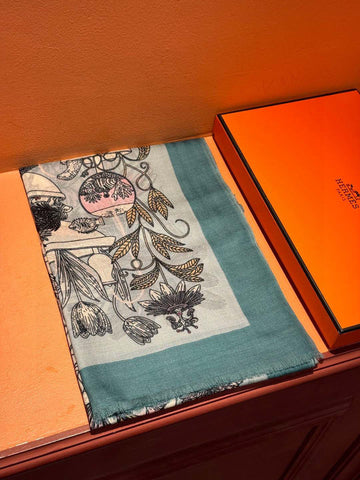 HERMES 25S SCARF 200 IN CASHMERE SILK 732071