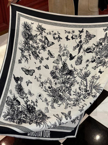 DIOR SCARF 110 CM IN CASHMERE SILK FABRIC 733887