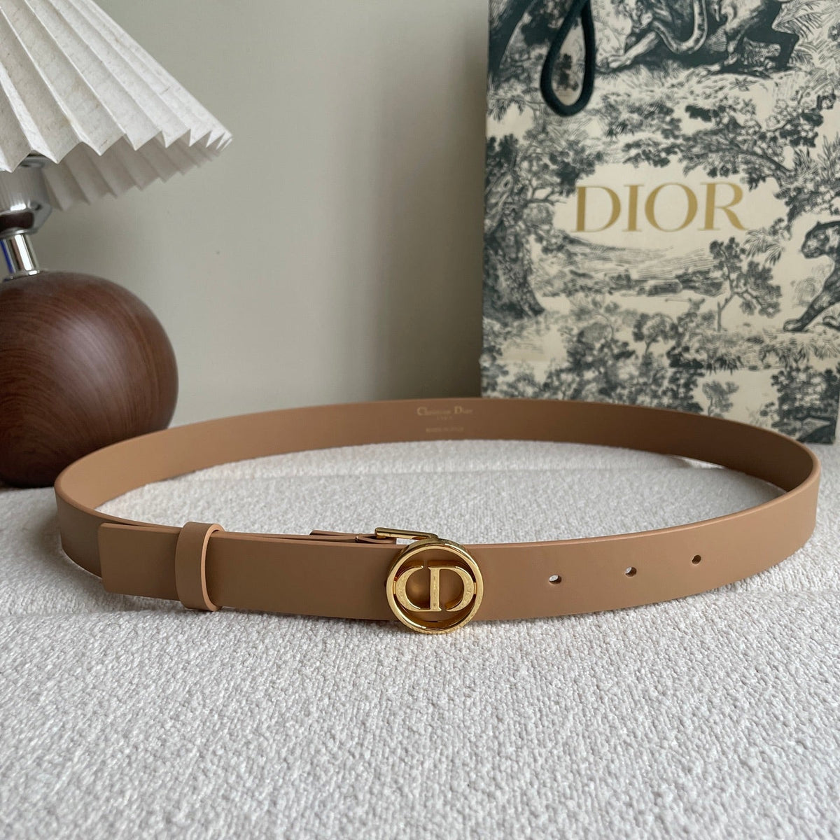 DIOR 25S BELT 25 MM IN LIGHT BROWN CALFSKIN 572164