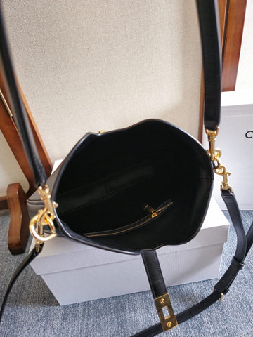 SMALL CAMILLE 16 SOFT BAG 24 IN BLACK SMOOTH CALFSKIN