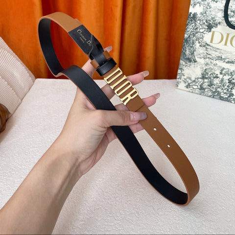 DIOR 25S BELT 20 MM IN BROWN CALFSKIN 562035