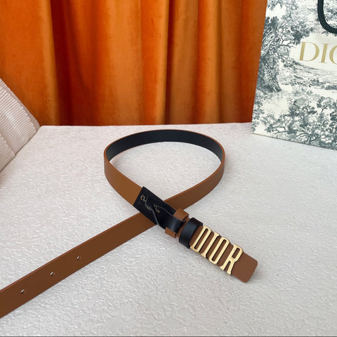 DIOR 25S BELT 20 MM IN BROWN CALFSKIN 562035