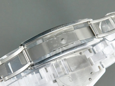 J12 Date Quartz White Ceramic Diamond Numerals White Dial