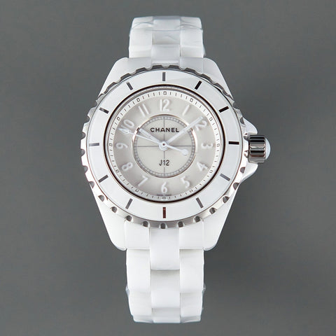 J12 Quartz White Ceramic White Numerals White Dial