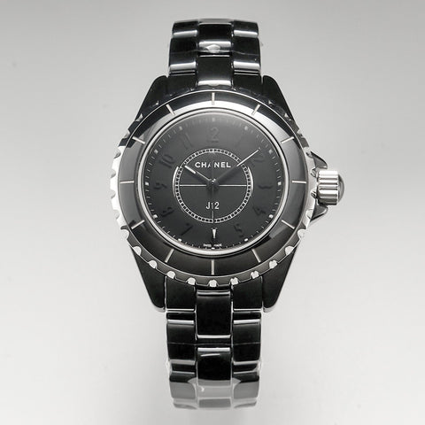 J12 Quartz Black Ceramic Black Numerals Black Dial