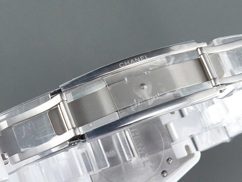 J12 Date Quartz White Ceramic Black Numerals White Dial