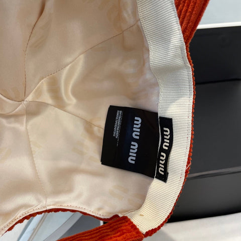 MM BASEBALL CAP IN ORANGE VELVET