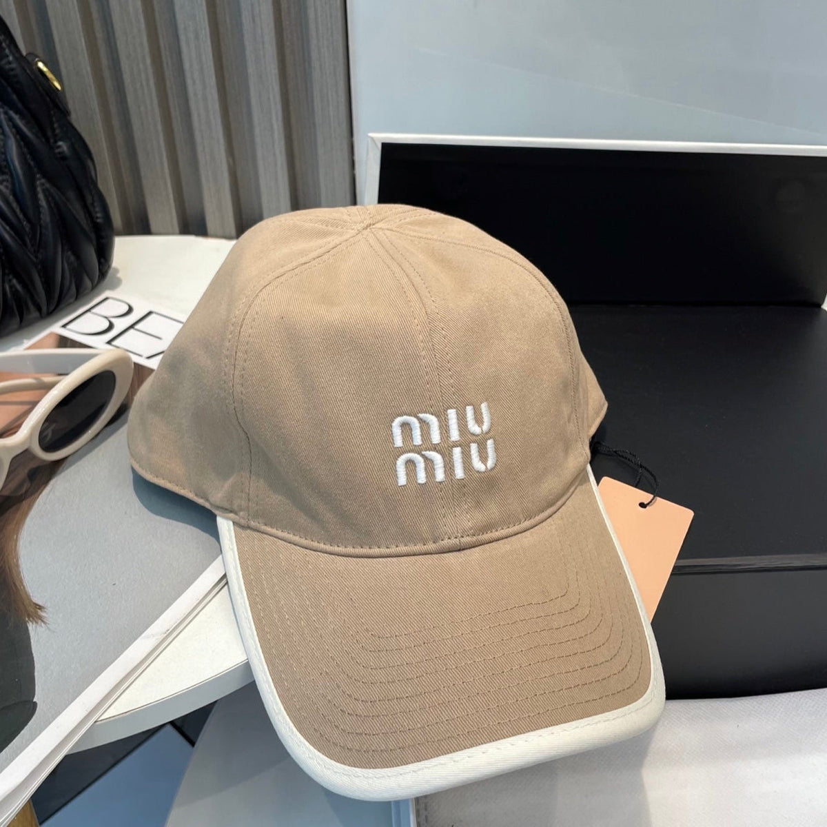 MM BASEBALL CAP IN BEIGE FABRIC STYLE 4