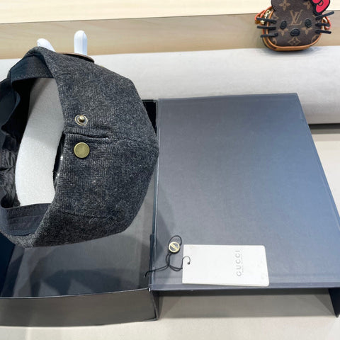 BERET RETRO HAT IN MOUSE GRAY CASHMERE 431370