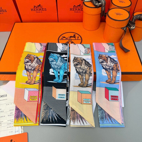 HERMES 25S SILK NECKERCHIEF 86 IN SILK 714362