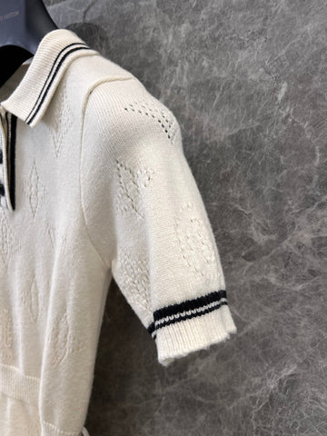 LV 25 White Monogram Wool