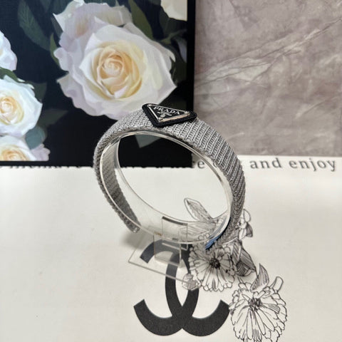 HAIRBAND IN PALE GRAY KNITTED WOOL 381467