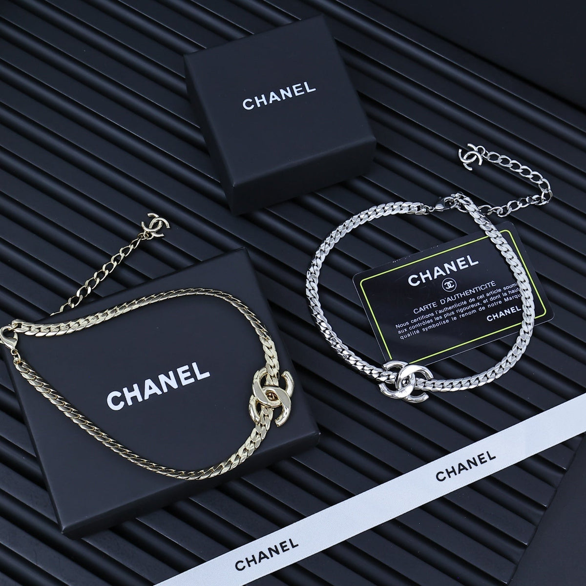 25S MIRROR CHAIN DOUBLE C NECKLACE