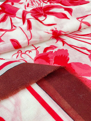 SQUARE SCARF 140 CM IN ROSE RED CASHMERE 398256