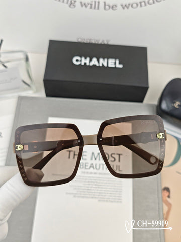 SQUARE SUNGLASSES 59909 IN BLACK TR FRAME WITH RESIN LENSES