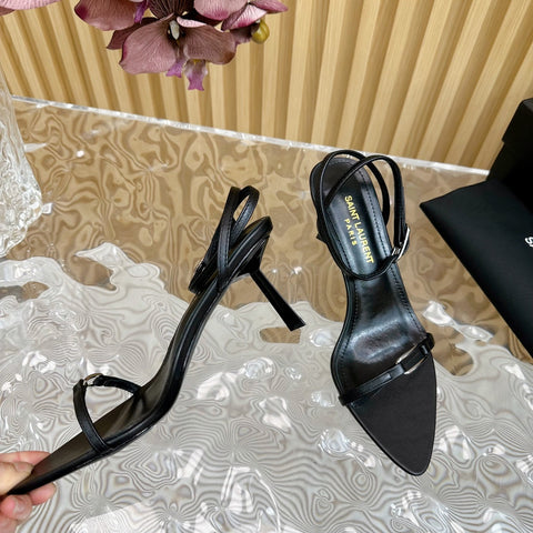 KITTY SANDALS 70 IN BLACK LEATHER