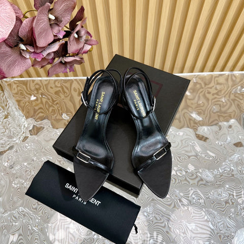 KITTY SANDALS 70 IN BLACK LEATHER