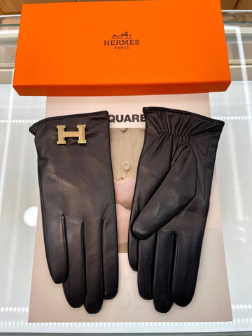 TOUCHSCREEN GLOVES IN BLACK LAMBSKIN WITH CASHMERE LINING