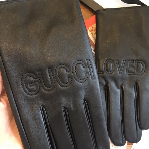 TOUCHSCREEN LAMBSKIN GLOVES BLACK WITH WOOL LINING 409346