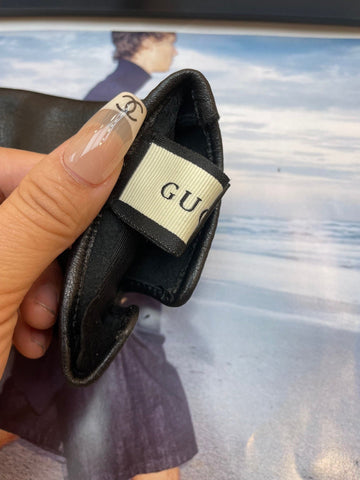 FINGERLESS GLOVES IN BLACK LAMBSKIN WITH GOLD HORSEBIT 432606