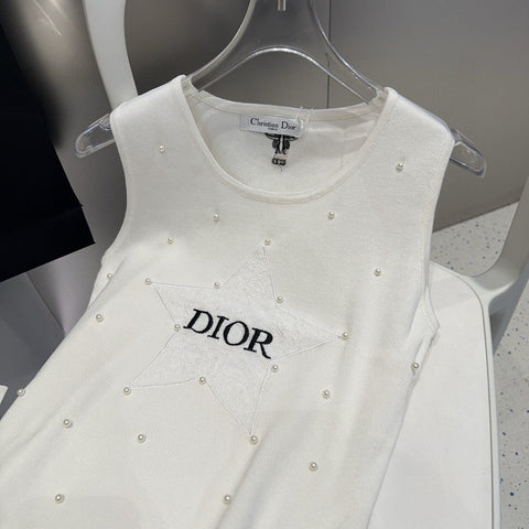 TANK TOP 633196 IN WHITE COTTON EMBOSSED PEARL