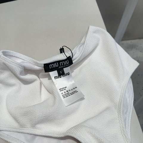 MIUMIU BIKINI 25S TWO PIECE IN WHITE 742670