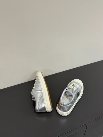 FF TRAINER SNEAKER IN SILVER MIX WHITE CALFSKIN