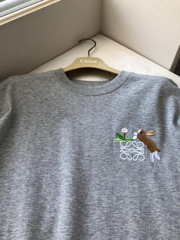 Loewe Rabbit T-shirt Gray Cotton