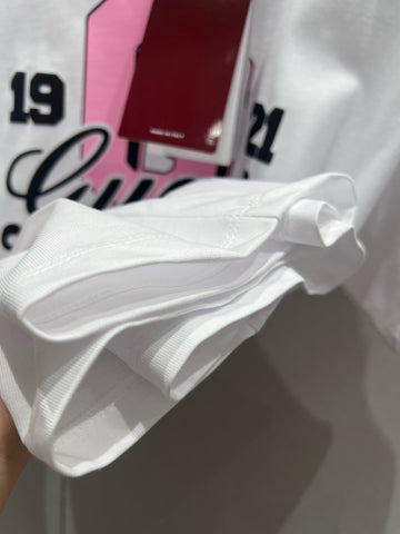Gucci 25 Print Short Sleeve T-shirt Pink White Cotton