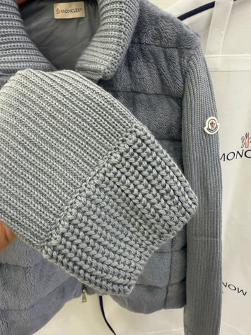 MONCLER 25S WOOL CARDIGAN IN GRAY 069
