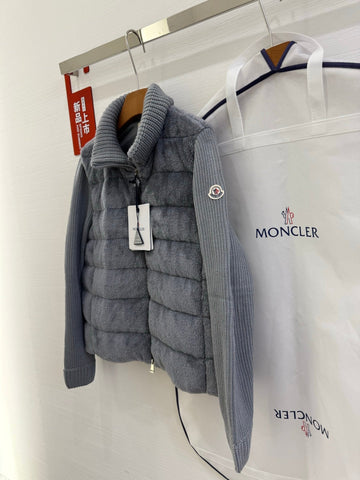 MONCLER 25S WOOL CARDIGAN IN GRAY 069