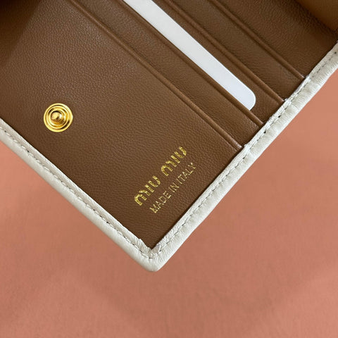 SMALL MATELASSÉ NAPPA LEATHER WALLET BROWN