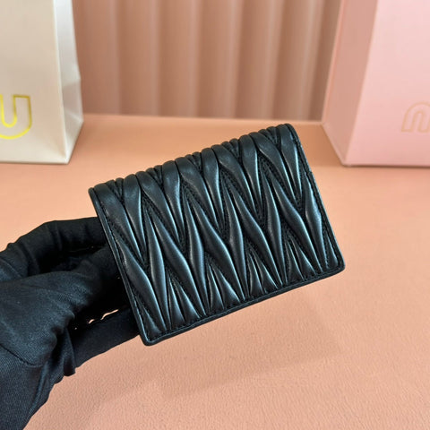 SMALL MATELASSÉ NAPPA LEATHER WALLET BLACK