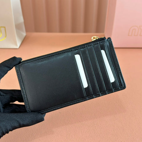 MATELASSÉ LEATHER ENVELOPE WALLET BLACK