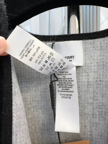 WOOL CAPE 140 CM BLACK AND LIGHT GRAY 394535