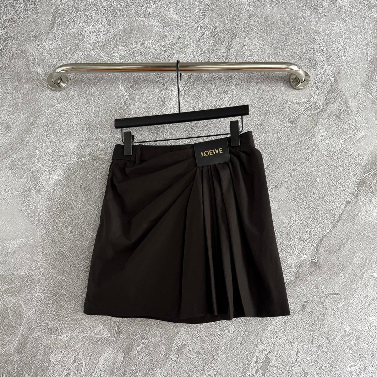 Loewe Draped Skirt Brown Polyester Fiber