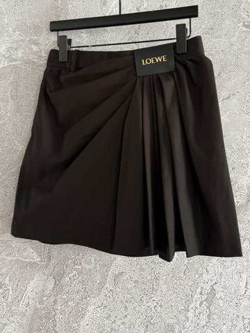 Loewe Draped Skirt Brown Polyester Fiber
