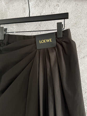 Loewe Draped Skirt Brown Polyester Fiber