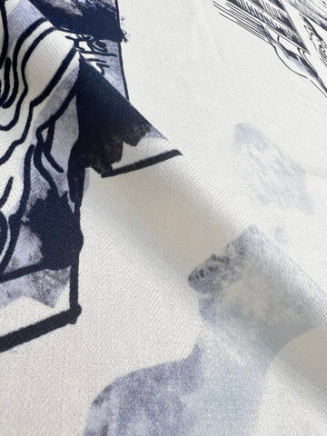 CHANEL 25S SCARF 135 IN CASHMERE SILK 737230