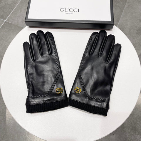TOUCHSCREEN GLOVES IN BLACK LAMBSKIN MIX WOOL 130577