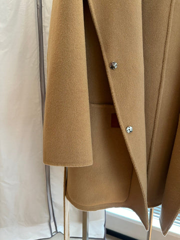 Loewe Coat Khaki Brown Cashmere