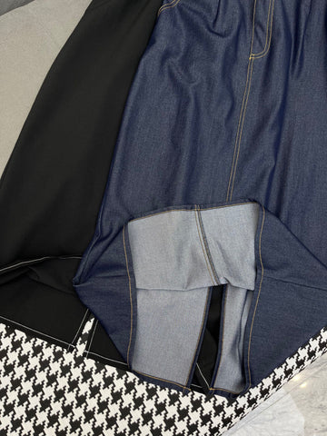 LONG SHIRT DRESS IN PAPER DENIM