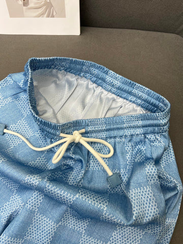 LV T SHIRT AND WIDE LEG PANTS SET BLUE 25S IN POLYESTER 266642