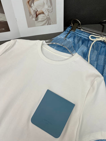 LV T SHIRT AND WIDE LEG PANTS SET BLUE 25S IN POLYESTER 266642