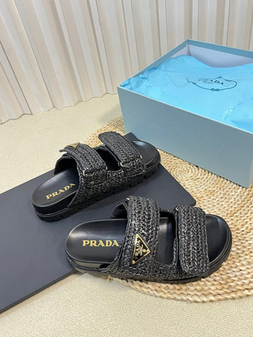 Pra Raffia Cork Slide 40 Black